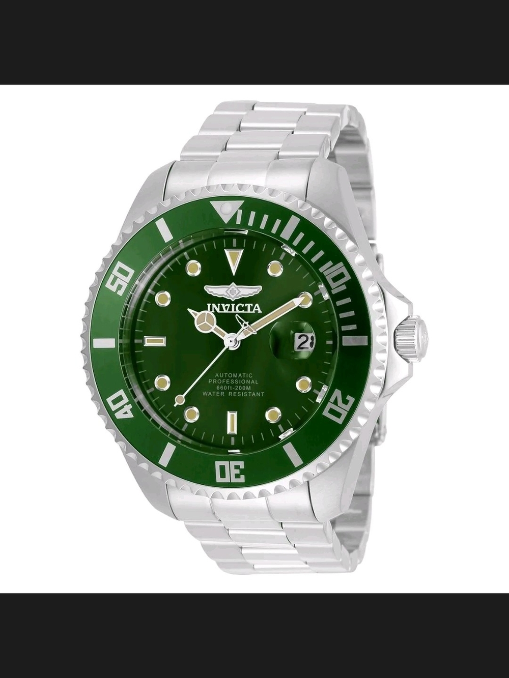 Invicta Pro Diver Automatic Watch - Green Dial & Bezel 47mm